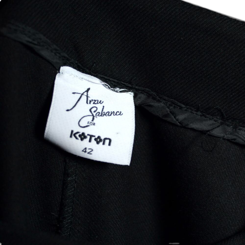 KOTON Arzu Sabanci Wide Leg Black Pants Size EU 42 Large - Picture 13 of 13